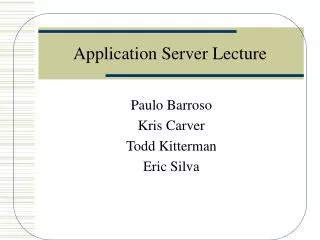 Application Server Lecture