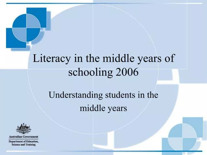 literacy in the middle years of schooling 2006