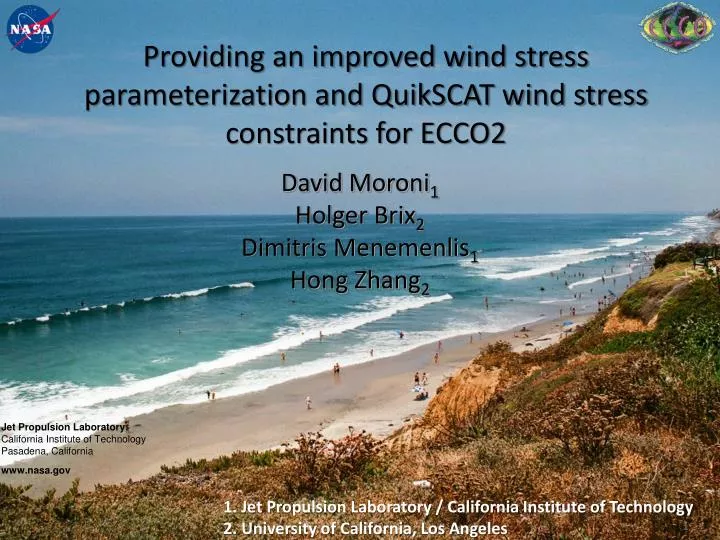 providing an improved wind stress parameterization and quikscat wind stress constraints for ecco2