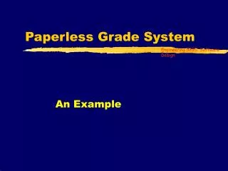 Paperless Grade System