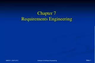 Chapter 7 Requirements Engineering