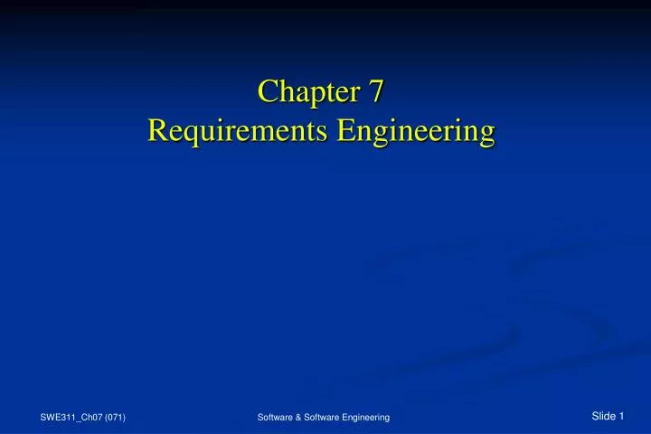chapter 7 requirements engineering