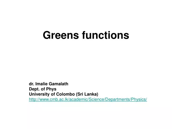 greens functions