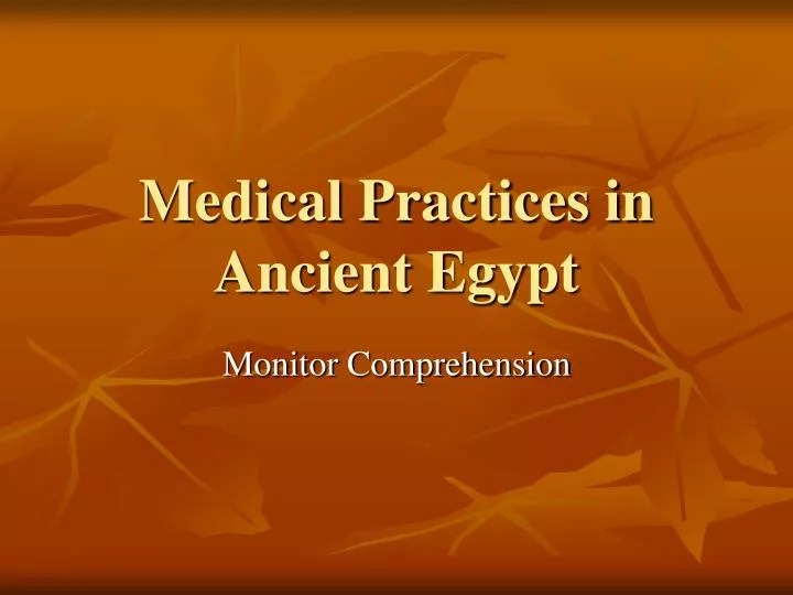 medical practices in ancient egypt