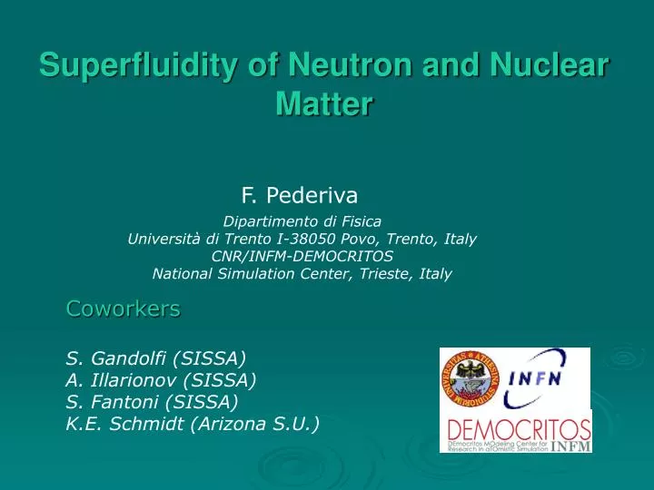 superfluidity of neutron and nuclear matter