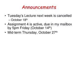 Announcements