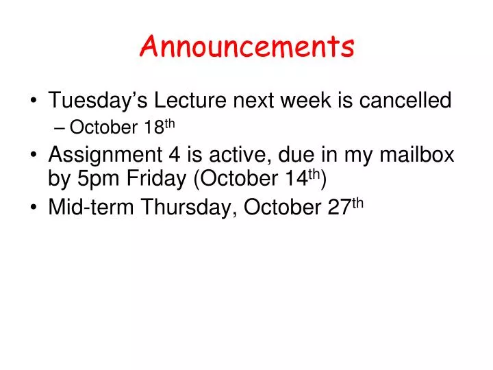 announcements