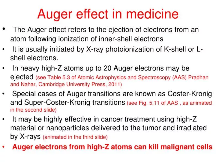 auger effect in medicine