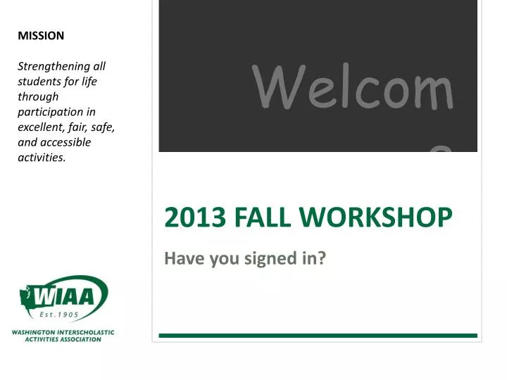 2013 fall workshop