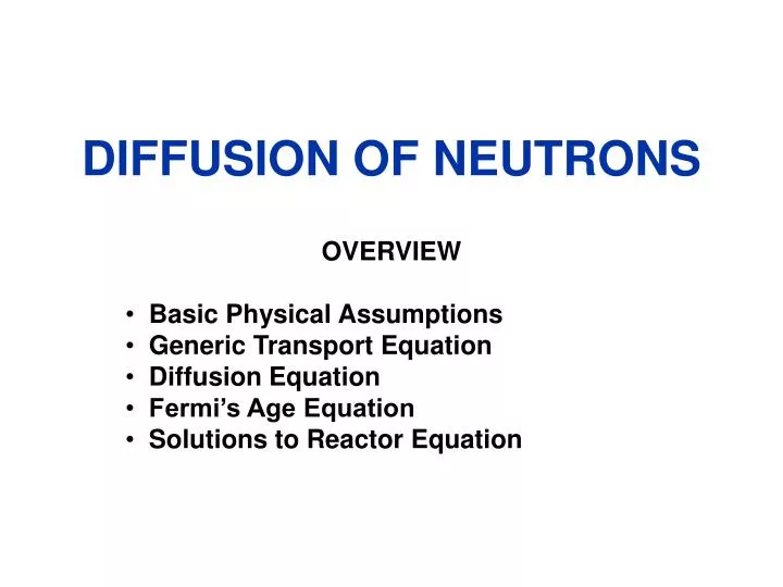 diffusion of neutrons