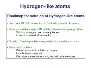 Hydrogen-like atoms