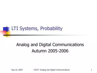 LTI Systems, Probability