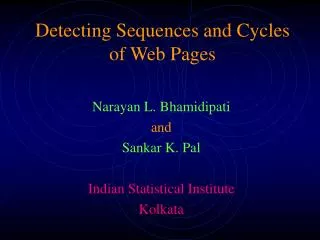 Detecting Sequences and Cycles of Web Pages