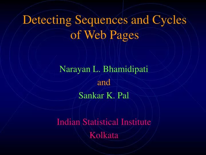 detecting sequences and cycles of web pages