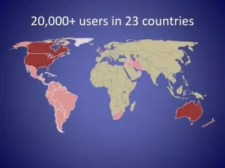20,000+ users in 23 countries