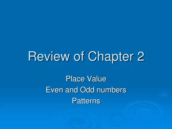 review of chapter 2