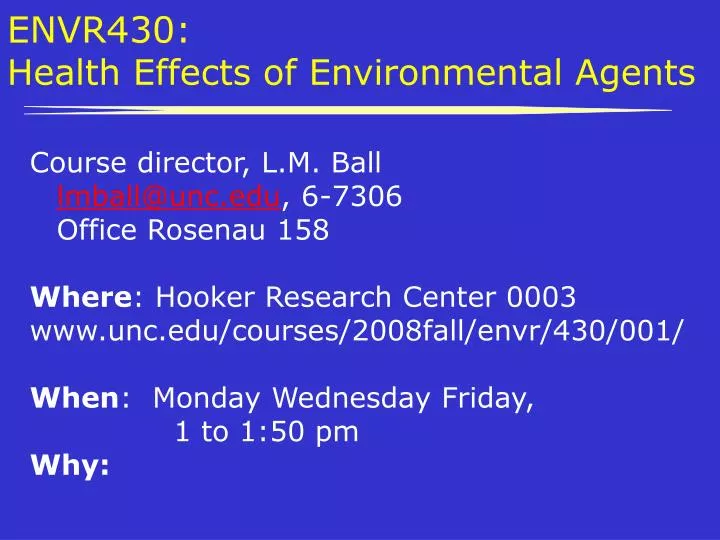 envr430 health effects of environmental agents