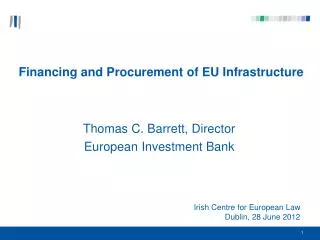 financing and procurement of eu infrastructure