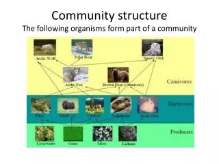 Community structure The following organisms form part of a community