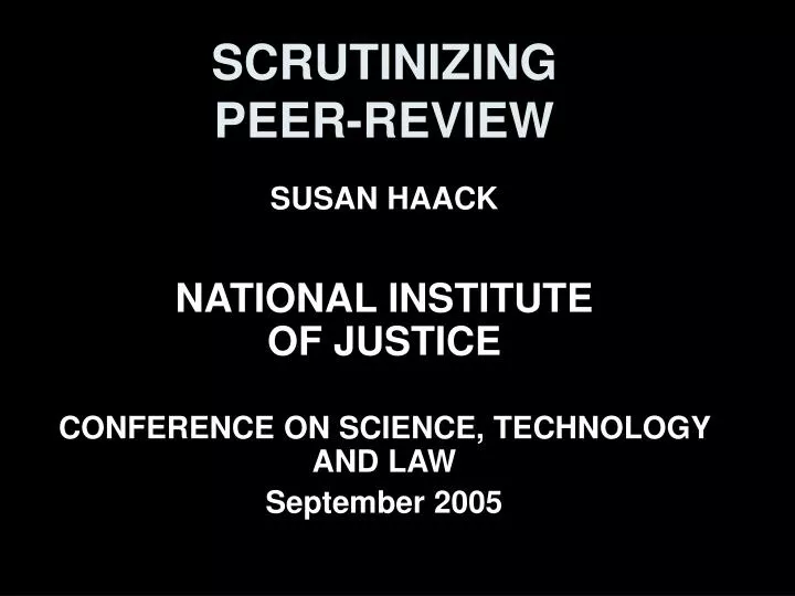 scrutinizing peer review