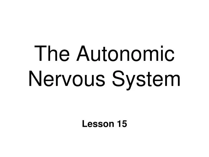 the autonomic nervous system