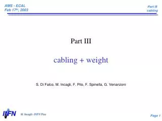 Part III cabling + weight