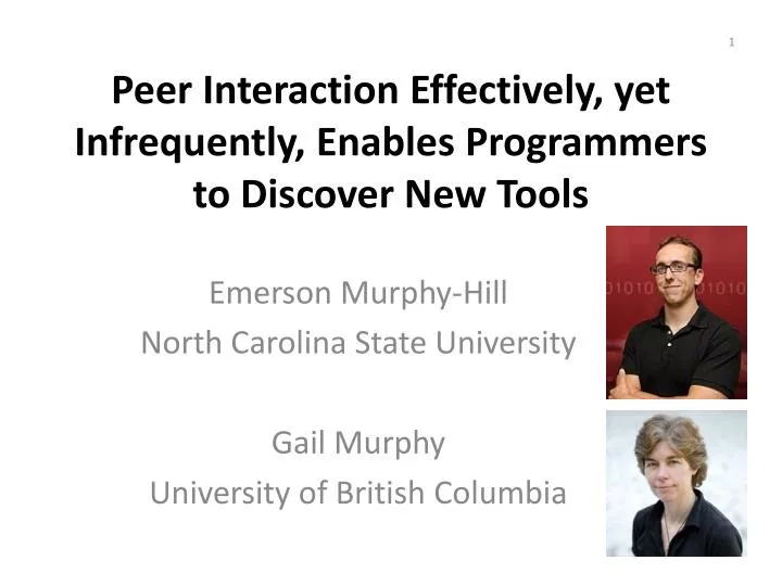 peer interaction effectively yet infrequently enables programmers to discover new tools