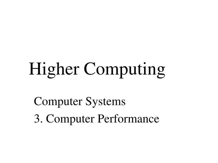 higher computing