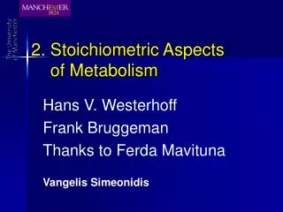 2. Stoichiometric Aspects of Metabolism