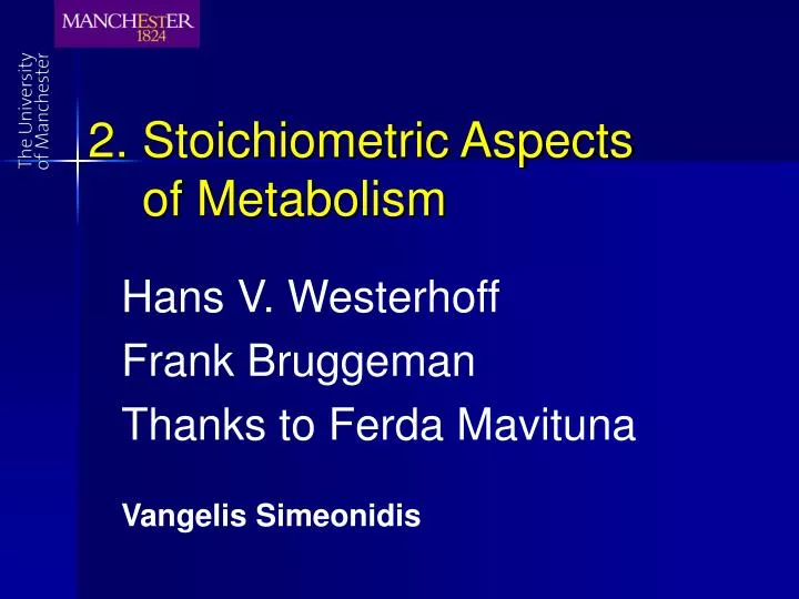 2 stoichiometric aspects of metabolism