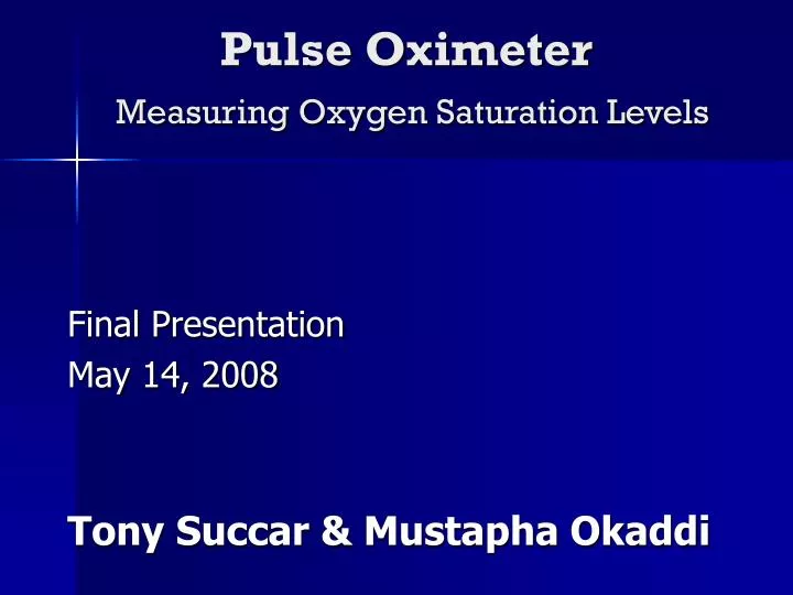 pulse oximeter measuring oxygen saturation levels