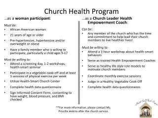 Church Health Program