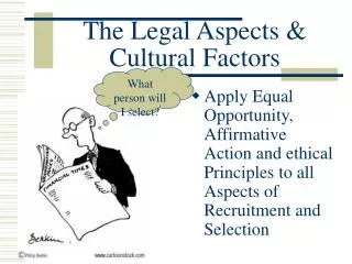 The Legal Aspects &amp; Cultural Factors