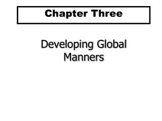 Developing Global Manners