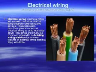 Electrical wiring presented by ?ukasz Wiergowski and Mariusz Cyganek