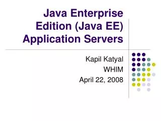 Java Enterprise Edition (Java EE) Application Servers