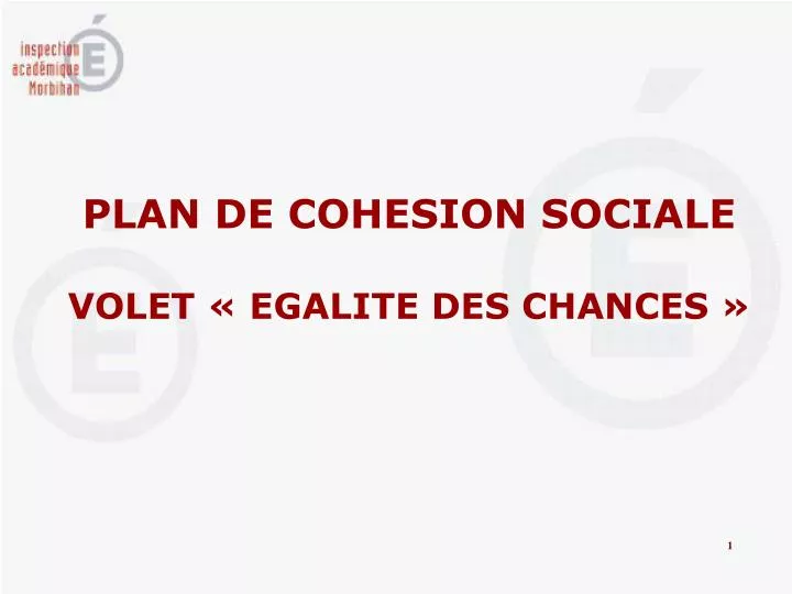 plan de cohesion sociale volet egalite des chances