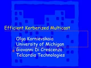 Efficient Kerberized Multicast