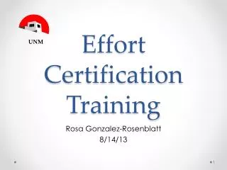 Effort Certification Training