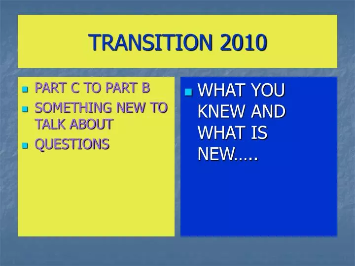 transition 2010