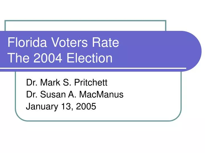 florida voters rate the 2004 election