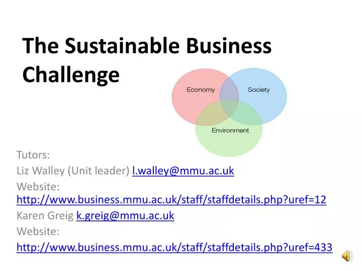 the sustainable business challenge