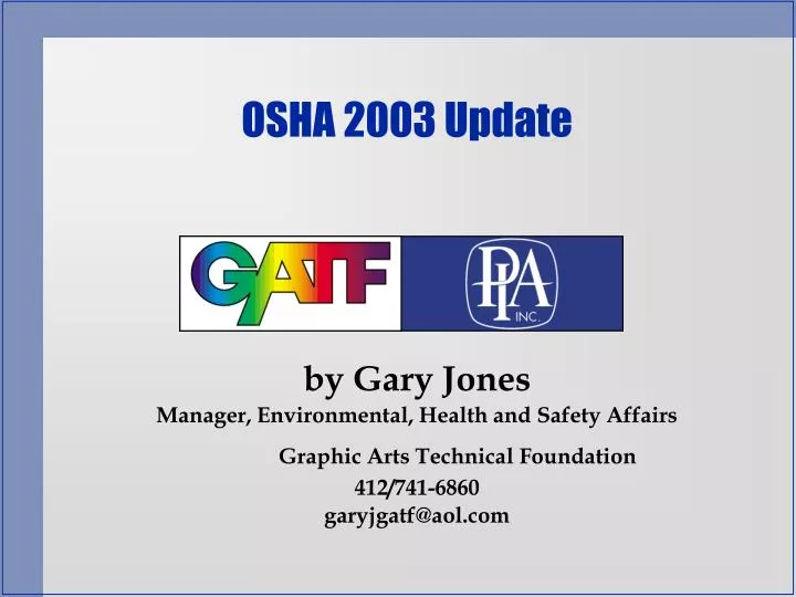 osha 2003 update