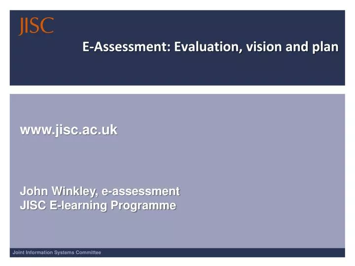 e assessment evaluation vision and plan