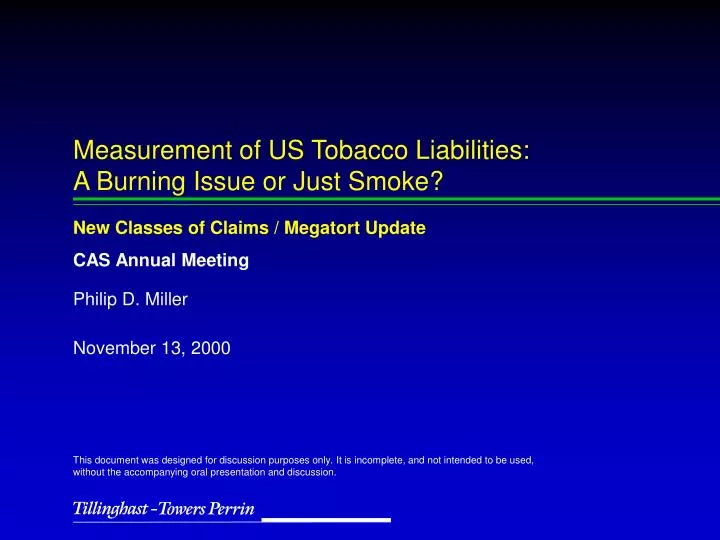 measurement of us tobacco liabilities a burning issue or just smoke