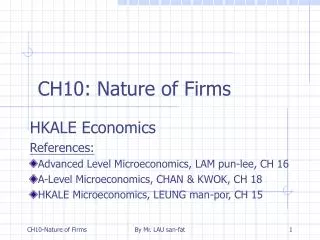 CH10: Nature of Firms