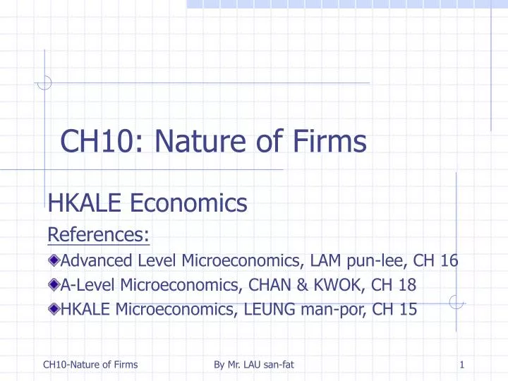 ch10 nature of firms