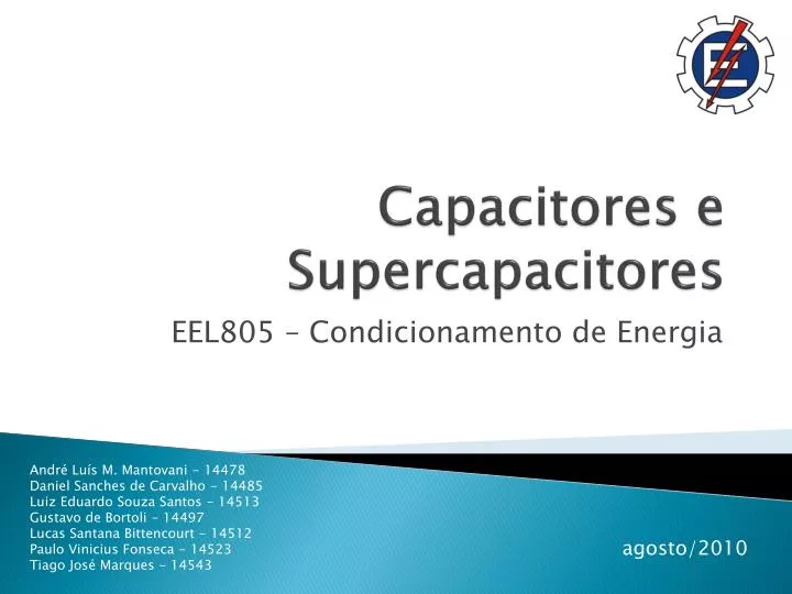 capacitores e supercapacitores