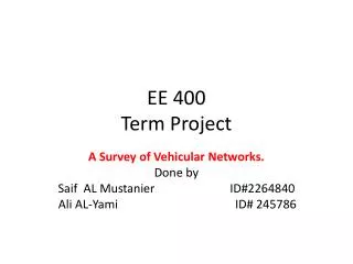 EE 400 Term Project