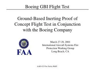 March 27-28, 2001 International Aircraft Systems Fire Protection Working Group Long Beach, CA
